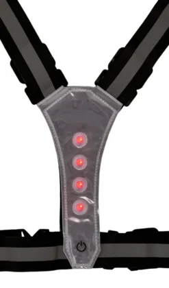 Refleksvest med LED sort/grå - BikeZone®