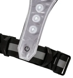 Refleksvest med LED sort/grå - BikeZone®