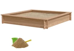 Sandkasse m/sand lærk 150 x 150 cm - Nordic Play