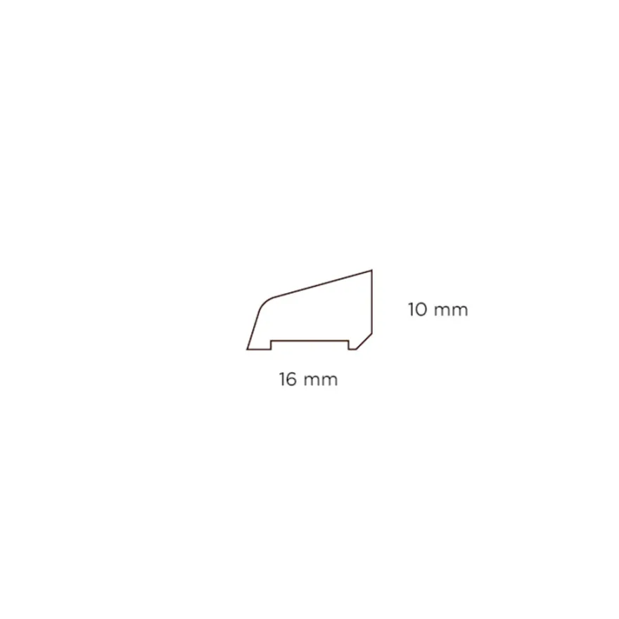 Sandliste plast lys grå - 10 x 16 x 3000 mm