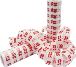 Serpentiner m/flag rød & hvid