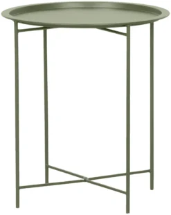 Sidebord Michigan stål olivengrøn Ø46,8 cm - Sunlife®