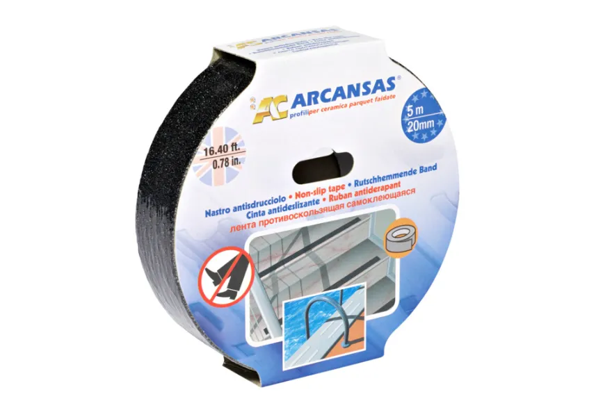 Skridsikker tape sort 20 mm x 5 meter