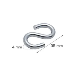 S-kroge 4 mm elforzinket 4 stk.