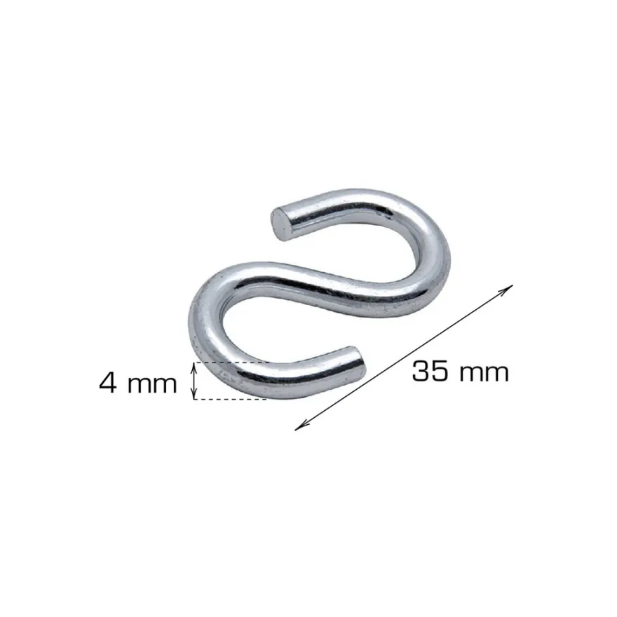 S-kroge 4 mm elforzinket 4 stk.
