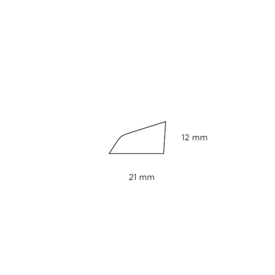 Skureliste MDF hvid - 12 x 21 x 3000 mm