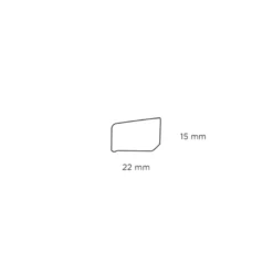 Skureliste plast koksgrå - 15 x 22 x 3000 mm