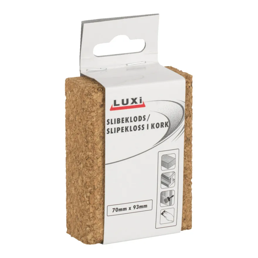 Slibeklods i kork – 93 x 70 x 30 mm - LUXI®