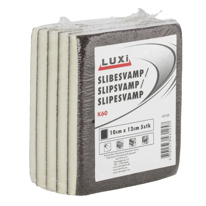 Slibesvamp korn 60 - 10 x 12 mm 5 stk. - LUXI®