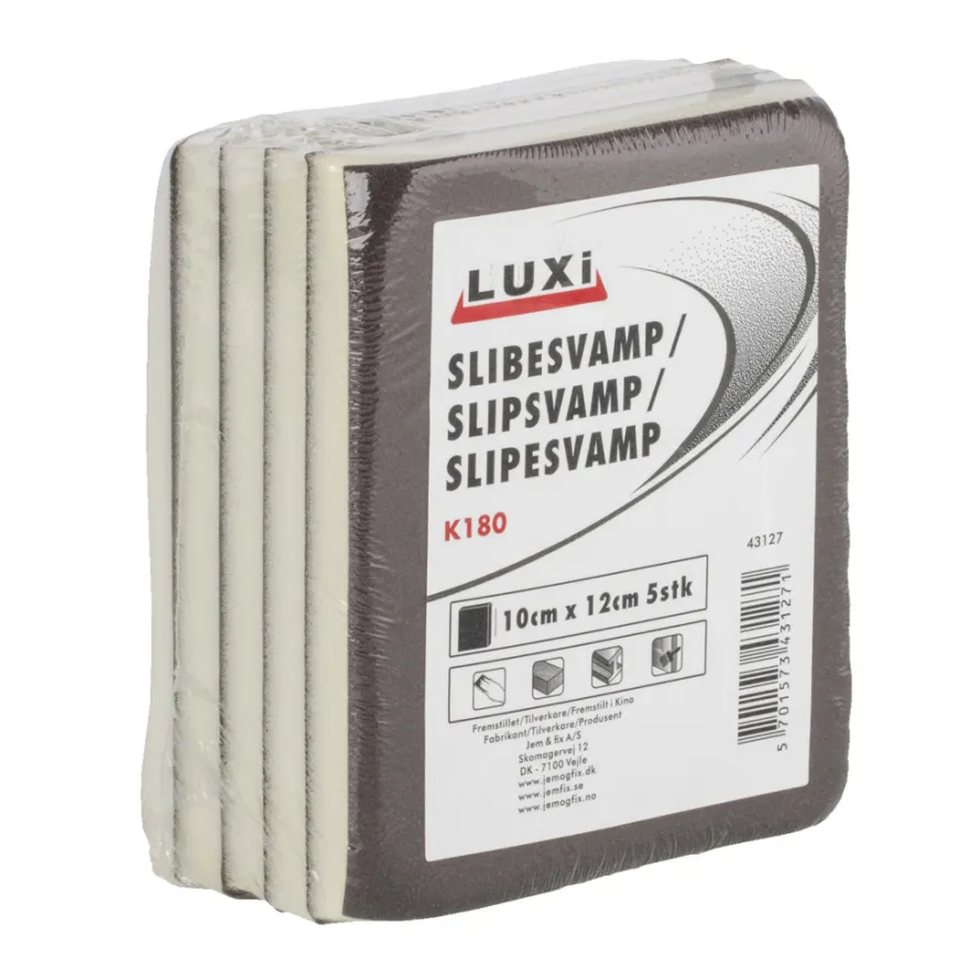 Slibesvamp korn 180 - 10 x 12 mm 5 stk. - LUXI®