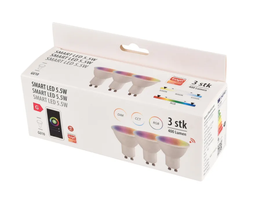 SMART spotpære RGBW GU10 5,5 W - 3-pk.