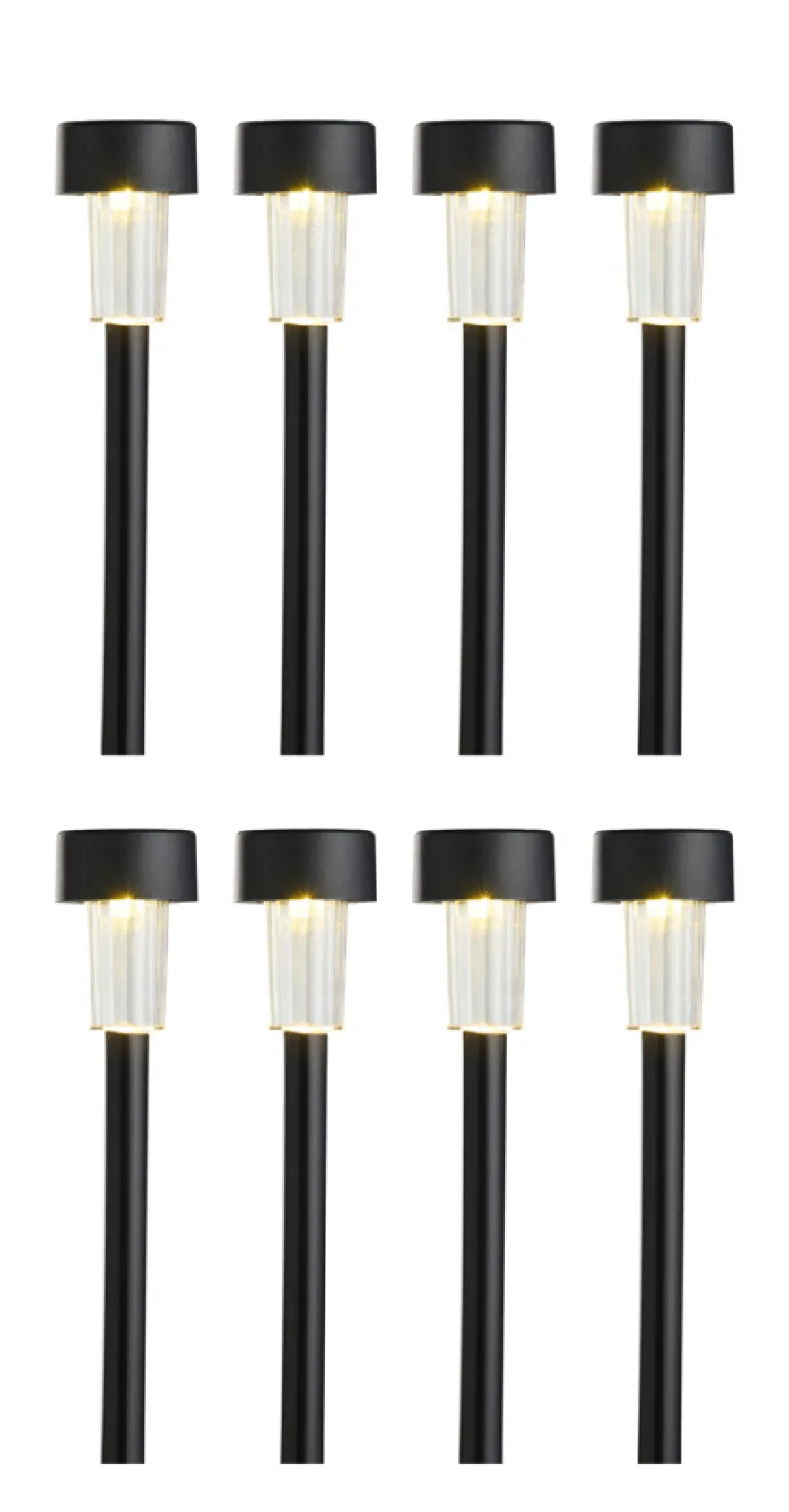 Solcellelamper til haven sort H35,5 cm 8-pk. - Garden®