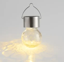 Solcellepære glas/metal Ø6 cm 3-pk. - Garden®