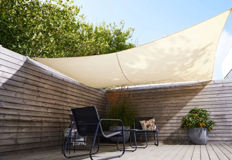 Solsejl Genova firkant 3,6 × 3,6 meter - Sunlife®