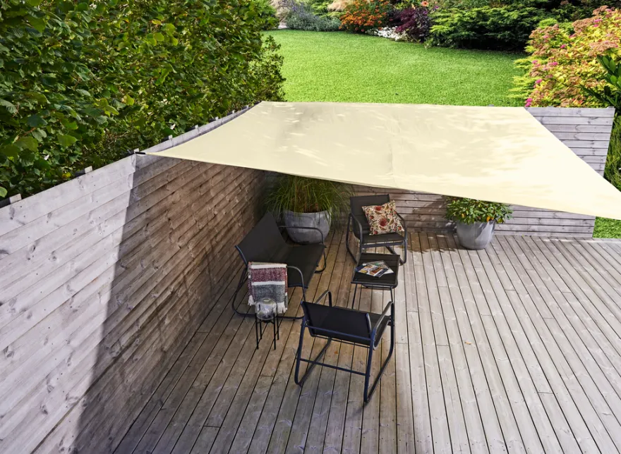 Solsejl Genova firkant 3,6 × 3,6 meter - Sunlife®