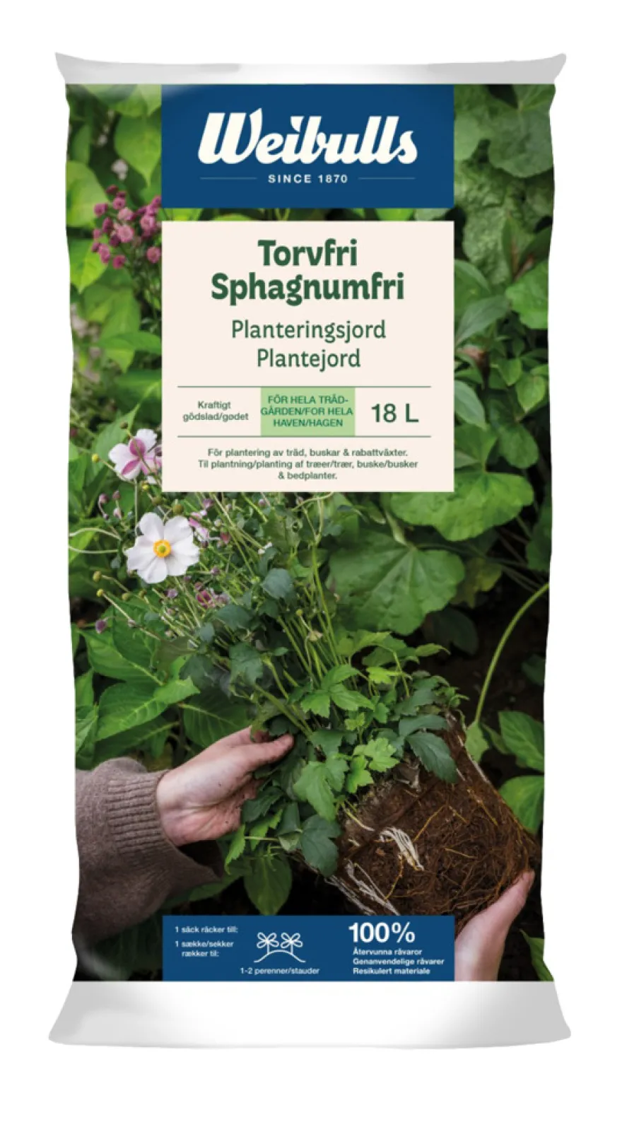 Sphagnumfri plantejord 18 liter