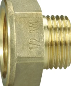 Spidsmuffe messing 1/2" x 3/4"