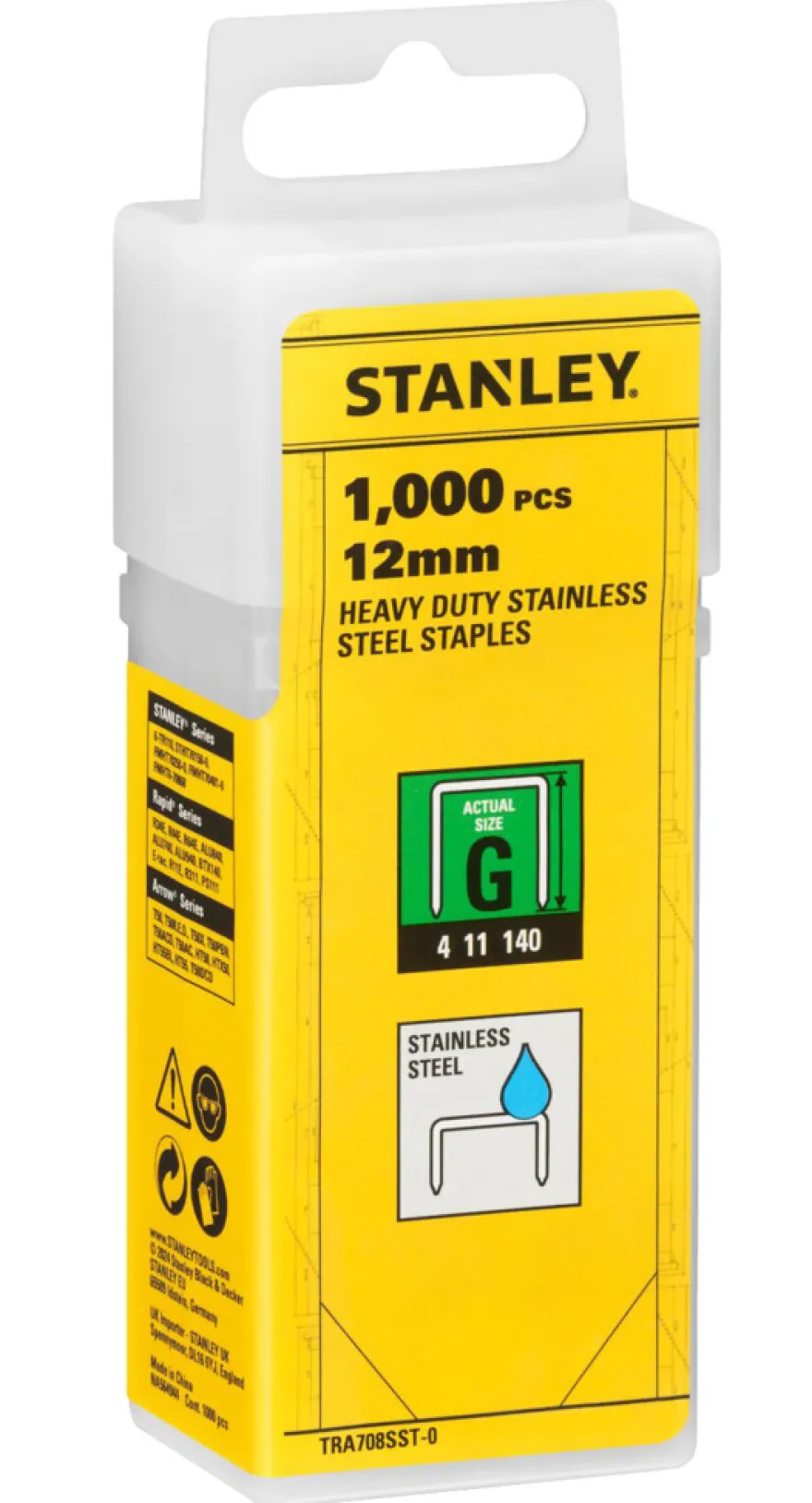 Stanley hæfteklammer type G 12 mm 1000 stk.