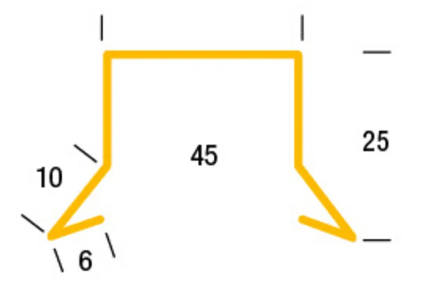 Sternkapsel lige alu 45 x 25 mm x 100 cm