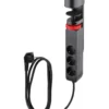 3-stikdåse m/klemme, schuko, USB og afbryder sort 1,4 meter - Elworks