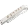 6-stikdåse schuko m/3 x USB PD65W 1,5 m - Elworks