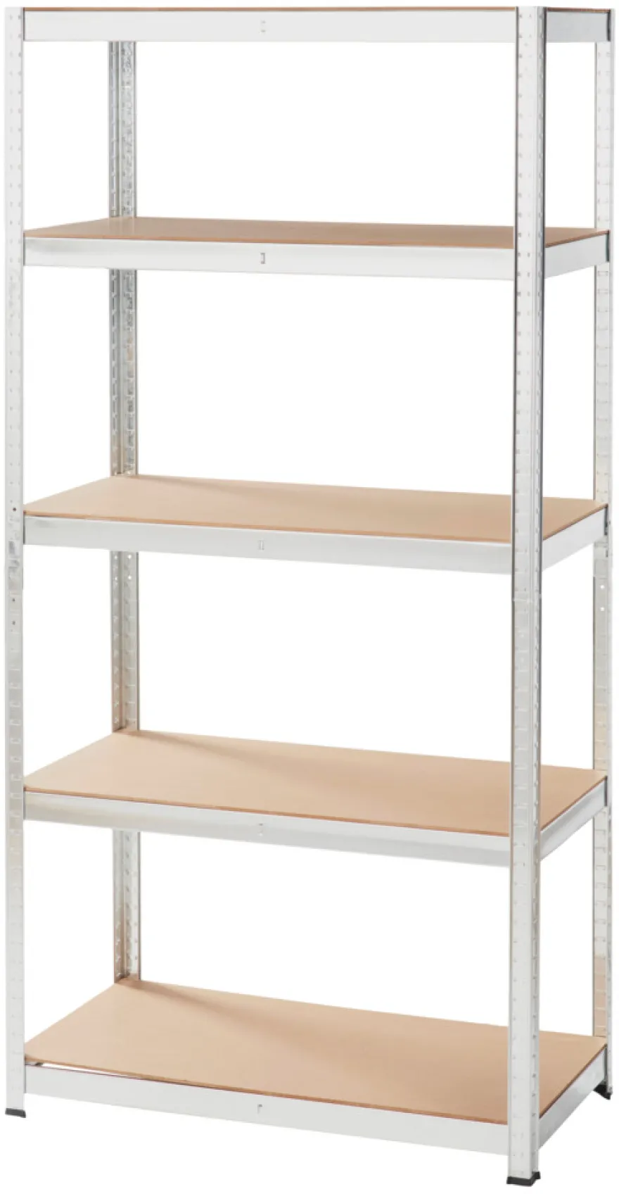 Stålreol galv. m/5 hylder - 90 x 180 x 45 cm