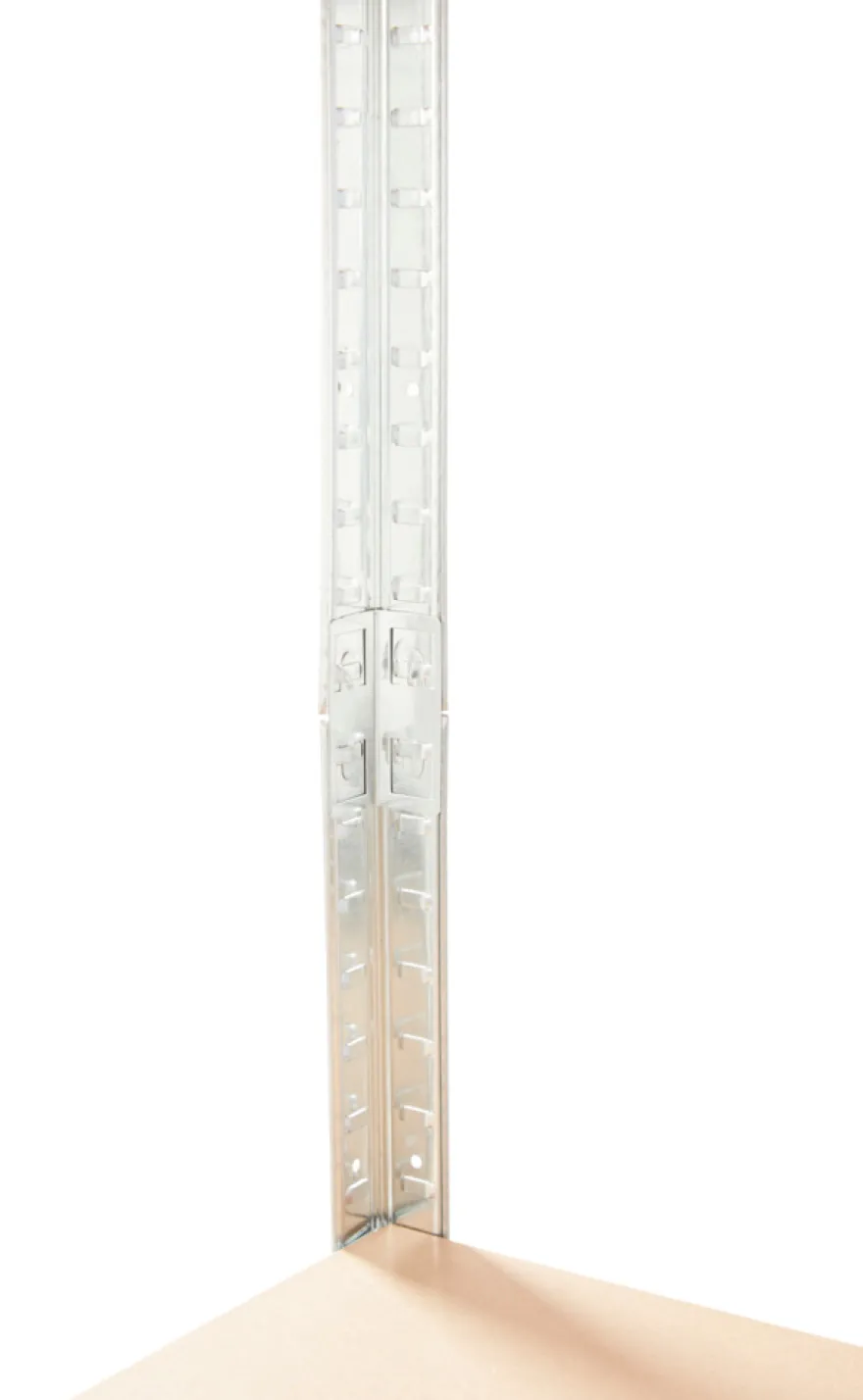 Stålreol galv. m/4 hylder - 90 x 190 x 40 cm
