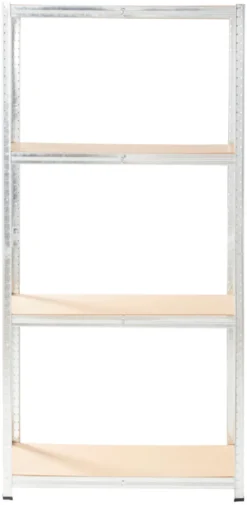 Stålreol galv. m/4 hylder - 90 x 190 x 40 cm