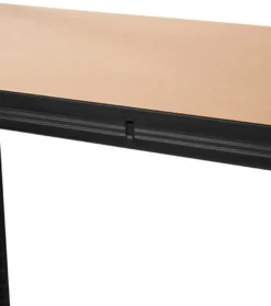 Stålreol sort m/4 hylder 90 x 190 x 40 cm