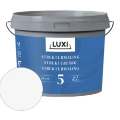 Strukturmaling 5 hvid 4,5 liter - LUXI®
