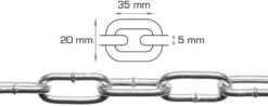 Svejst langleddet kæde 5 mm x 2 meter