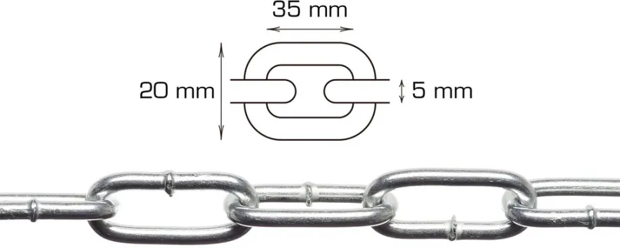 Svejst langleddet kæde 5 mm x 5 meter
