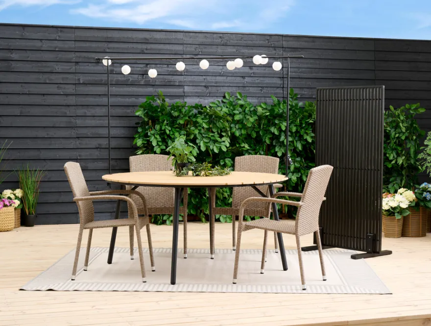 Terrasseafskærmning New York sort akacie - Sunlife®
