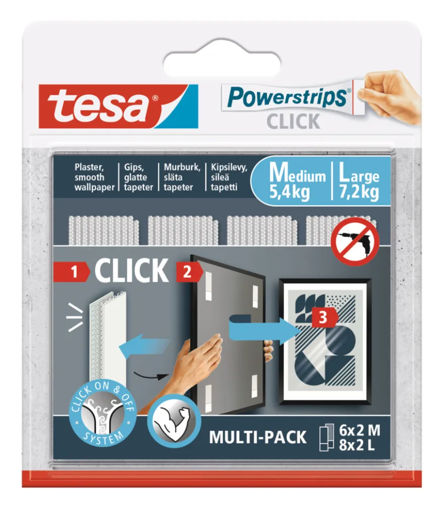 tesa® Powerstrips Click Multi Medium/Large 14 par