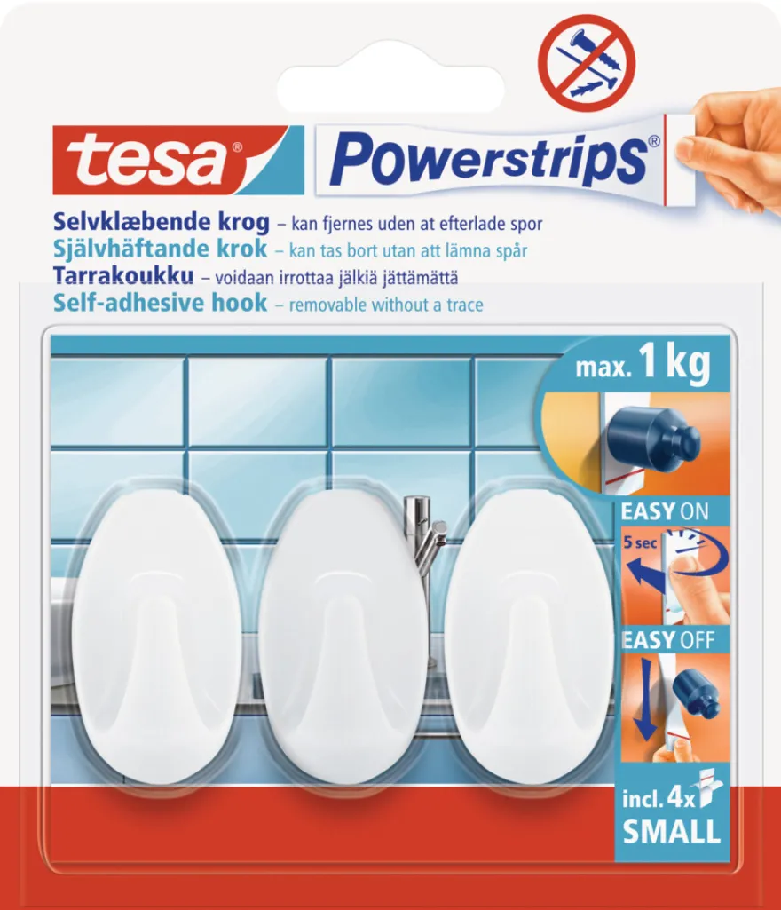 tesa® Powerstrips Kroge Oval Small 1 kg - 3 stk.