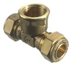 T-klemring m/muffe messing 12 x 1/2" x 12 mm