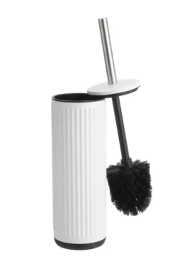Toiletbørste m/riller rund hvid Ø9 x 38 cm - REN