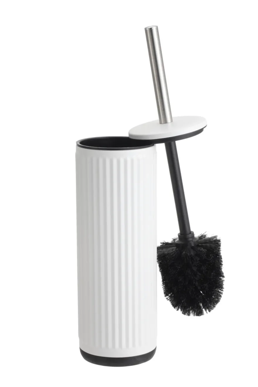 Toiletbørste m/riller rund hvid Ø9 x 38 cm - REN