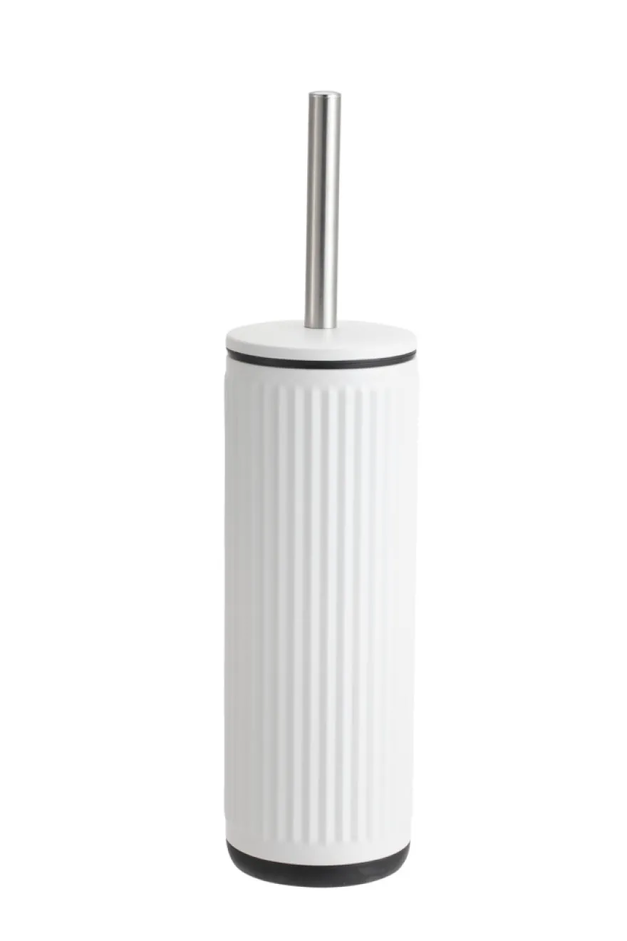 Toiletbørste m/riller rund hvid Ø9 x 38 cm - REN