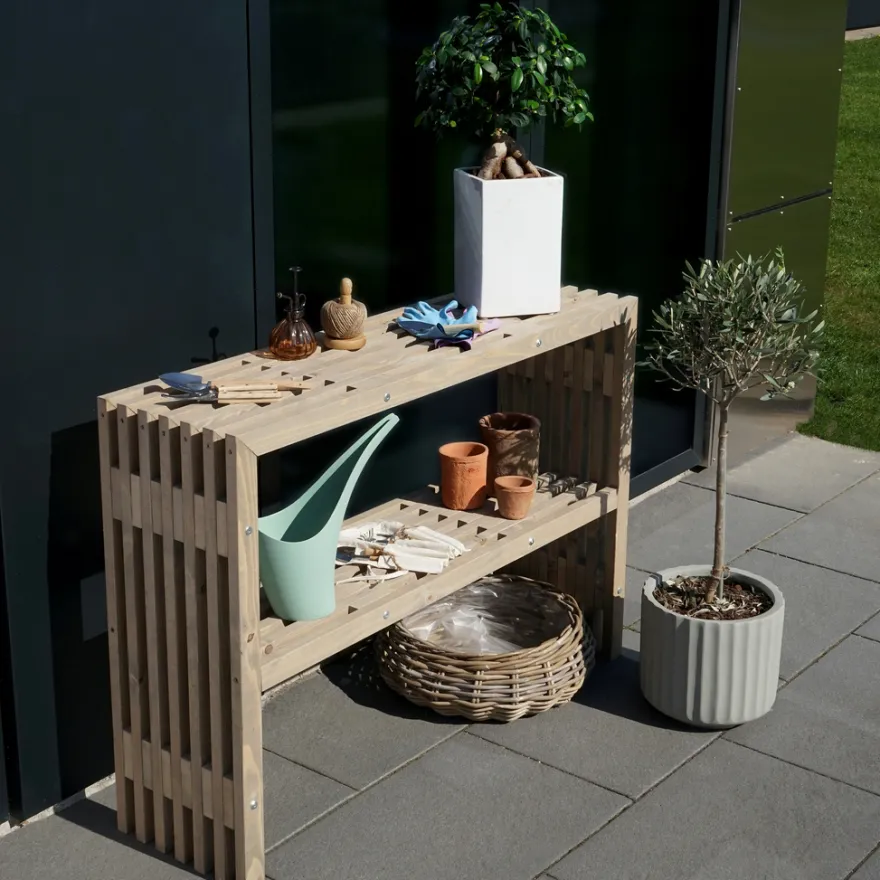 Tralle plantebord rustik 115 x 32 x 80 cm