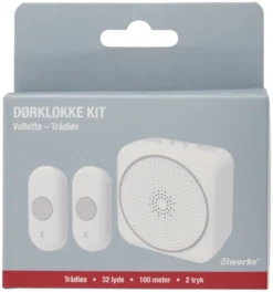 Trådløs dørklokke Valletta m/2 ringetryk