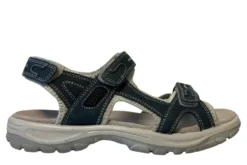 Trekkingsandaler dame denimfarvet læder str. 37