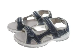 Trekkingsandaler dame denimfarvet læder str. 38