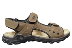 Trekkingsandaler herre brun læder str. 46