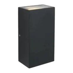 Udendørs væglampe LED aluminium/glas sort