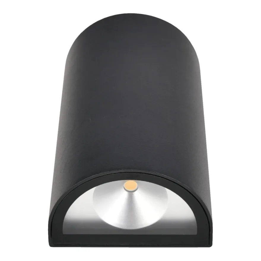Udendørs væglampe LED aluminium/glas sort