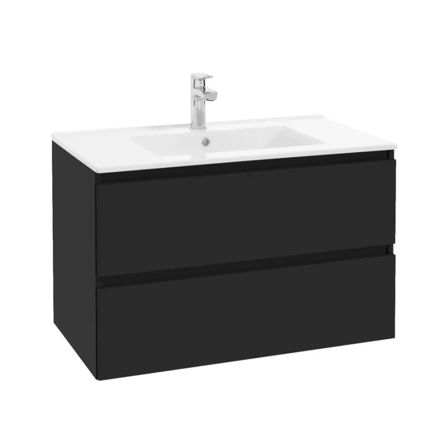 Underskab Deluxe 80 cm mat sort - REN