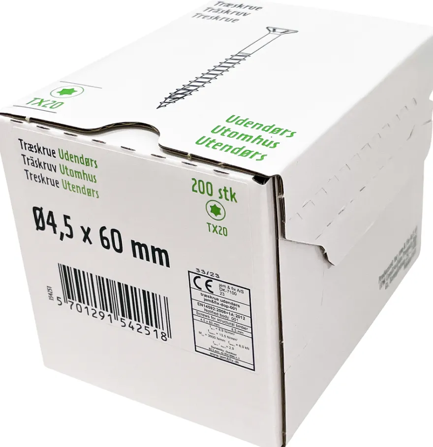 Universalskrue Basic 4,5 x 60 mm 200 stk.
