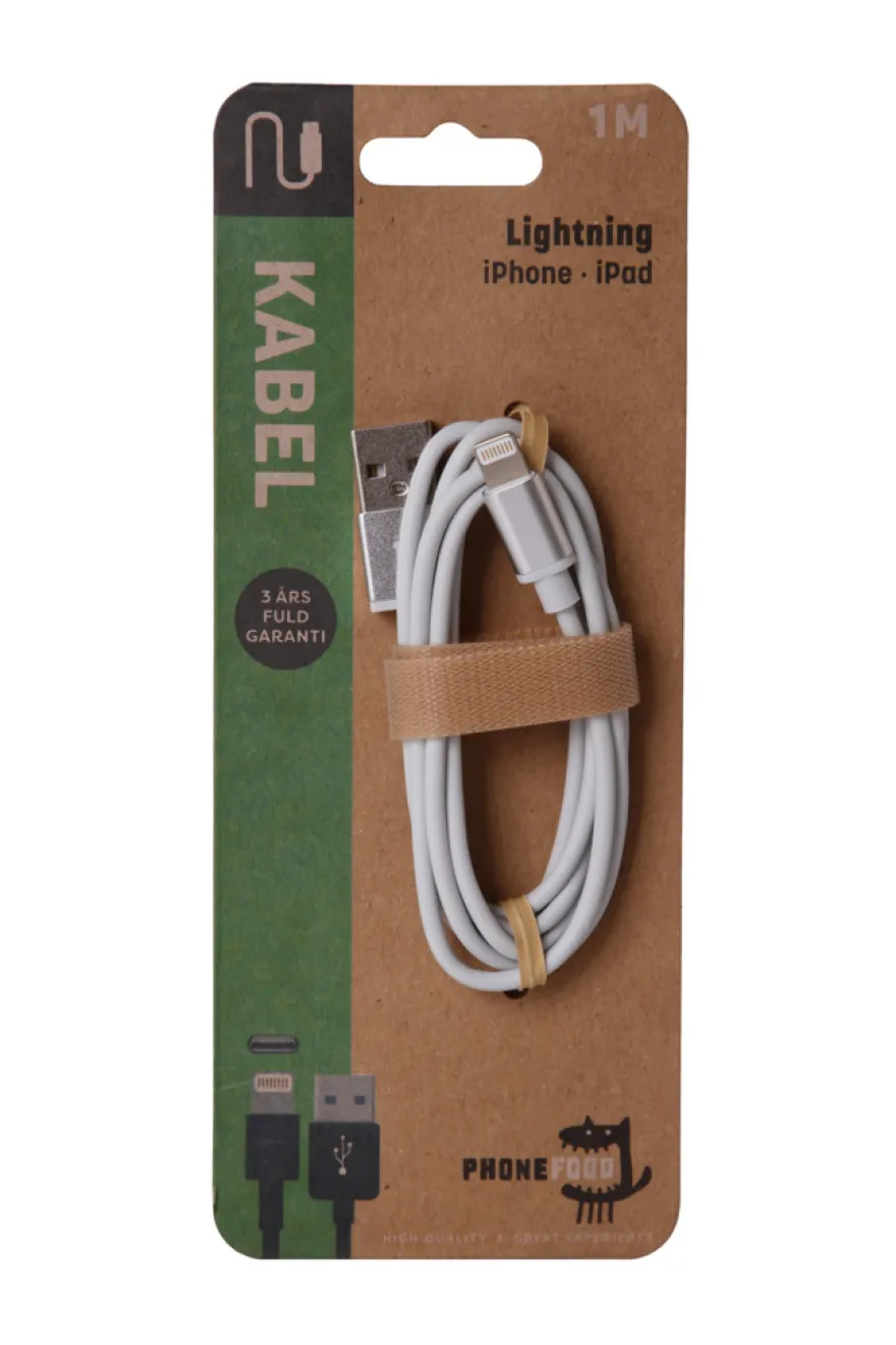 USB-A til lightning kabel - 1 meter