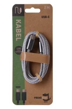 USB-C til USB-C kabel 2 meter